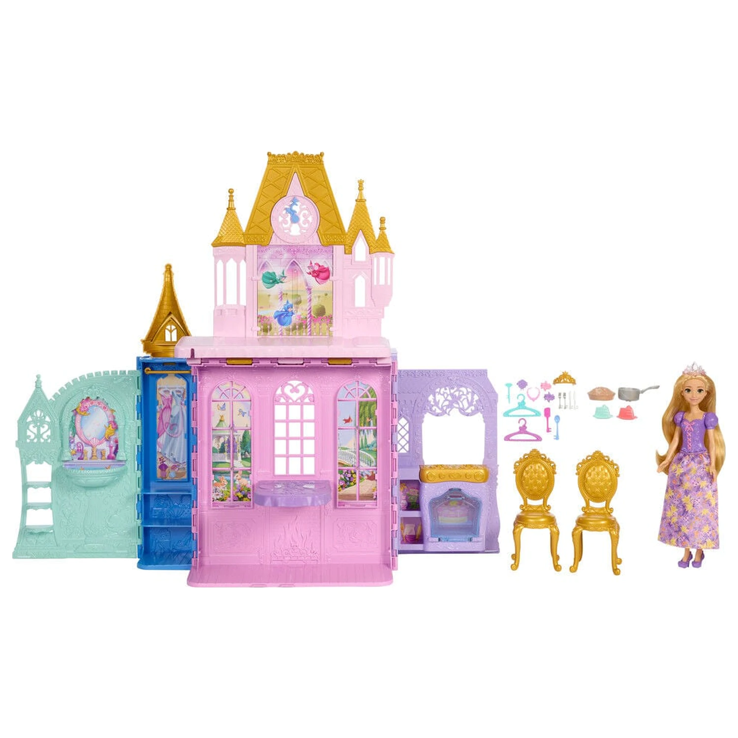 Disney Princess Rapunzel lutka i dvorac Close & Carry set za igru fotografija proizvoda