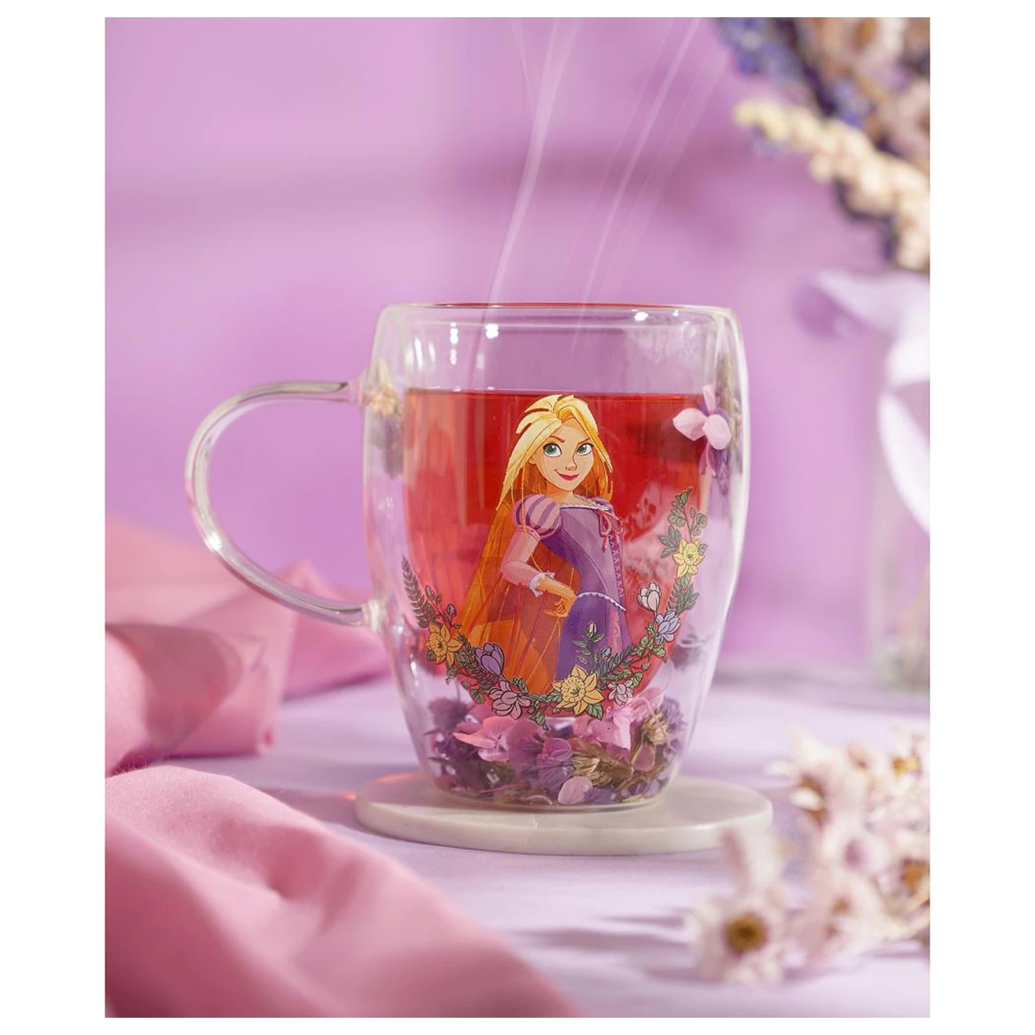 Disney Princess Rapunzel staklo s osušenim cvijećem 300 ml fotografija proizvoda