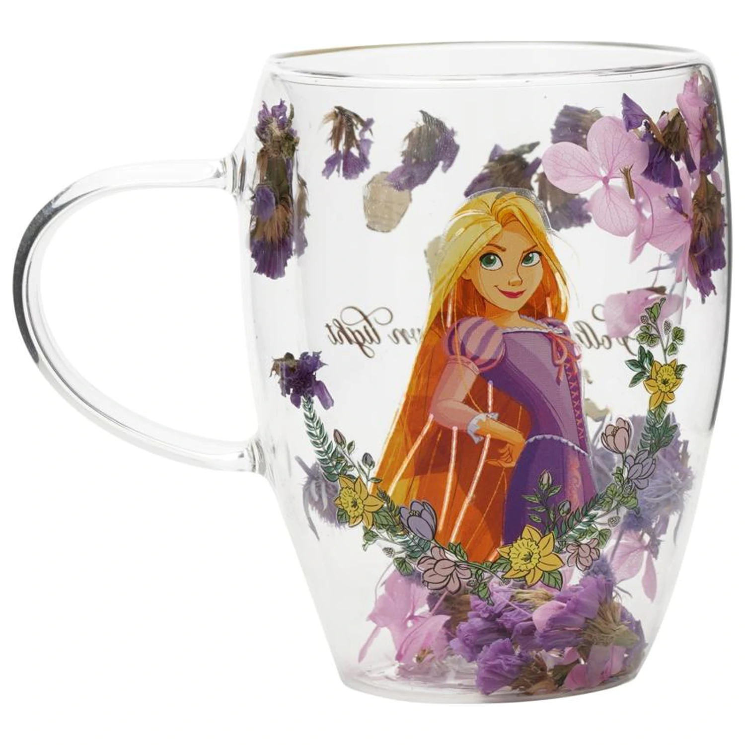 Disney Princess Rapunzel staklo s osušenim cvijećem 300 ml fotografija proizvoda
