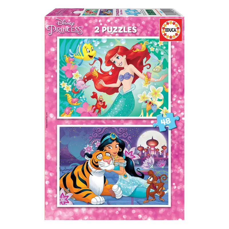 Disney Princess Ariel + Jasmine puzzle 2 x 48 komada fotografija proizvoda