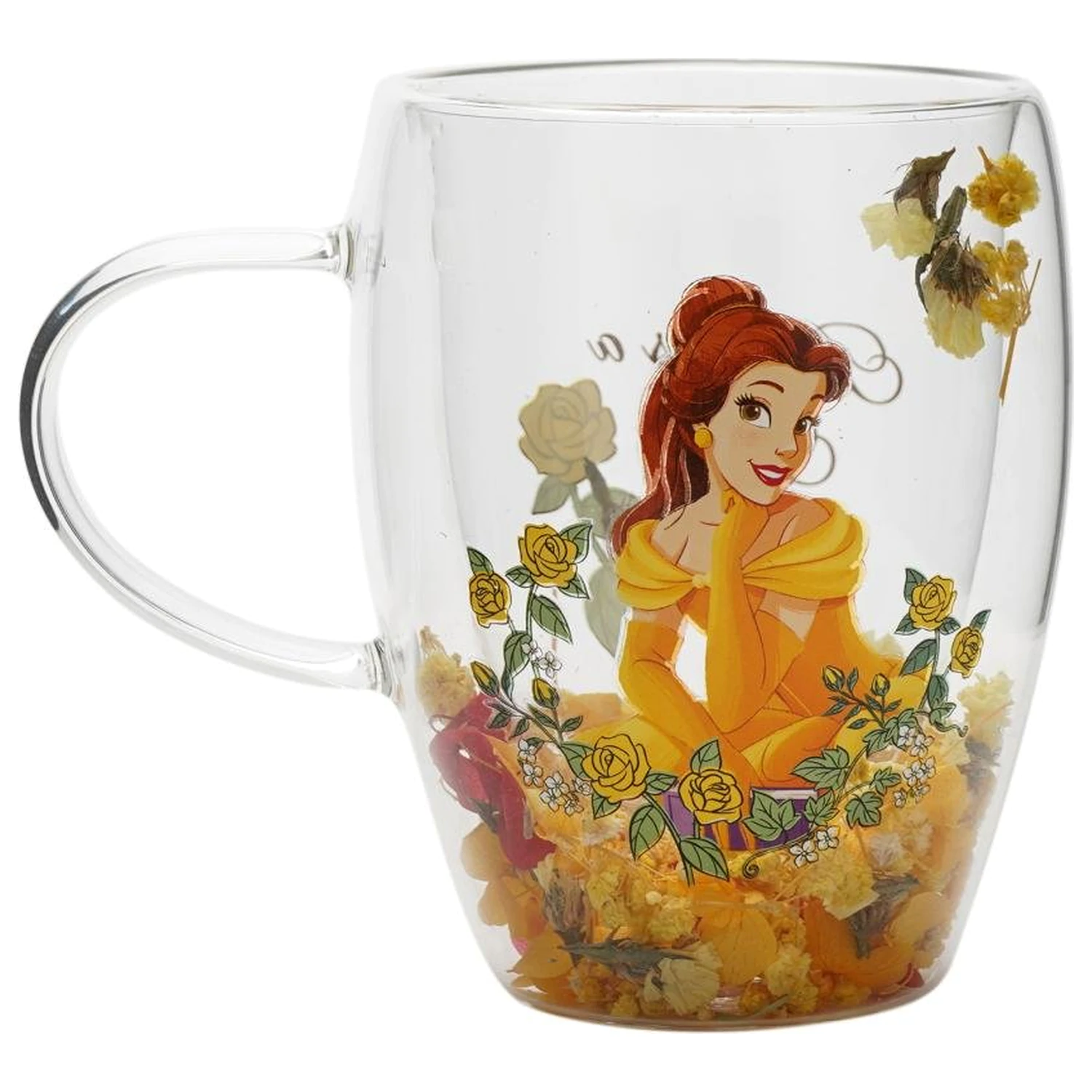 Disney Princess Belle staklo s osušenim cvijećem 300 ml fotografija proizvoda