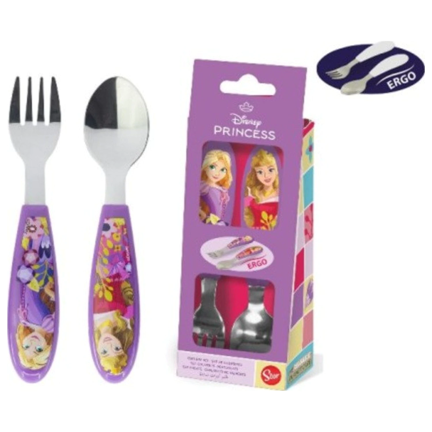 Disney Princess Courageous Heart Metal Ergo Set pribora za jelo - 2-dijelni fotografija proizvoda