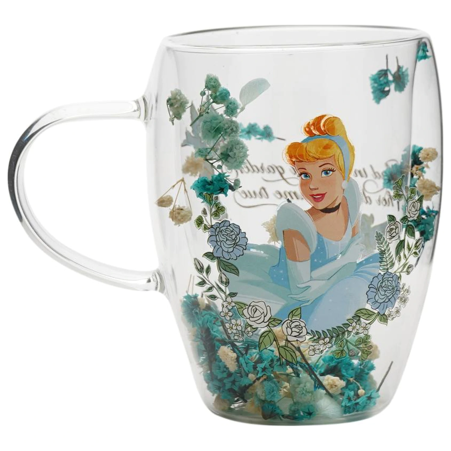 Disney Princess Cinderella Staklena čaša s osušenim cvijećem 300 ml fotografija proizvoda