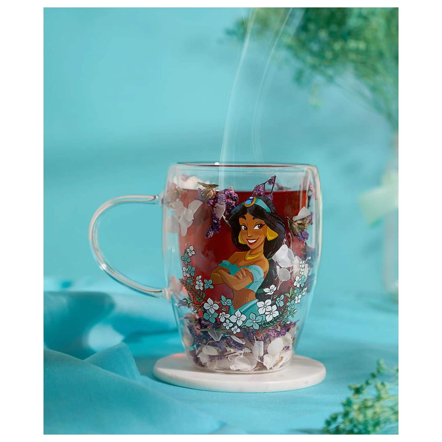 Disney Princess Jasmine staklena čaša sa suhim cvijećem 300 ml fotografija proizvoda