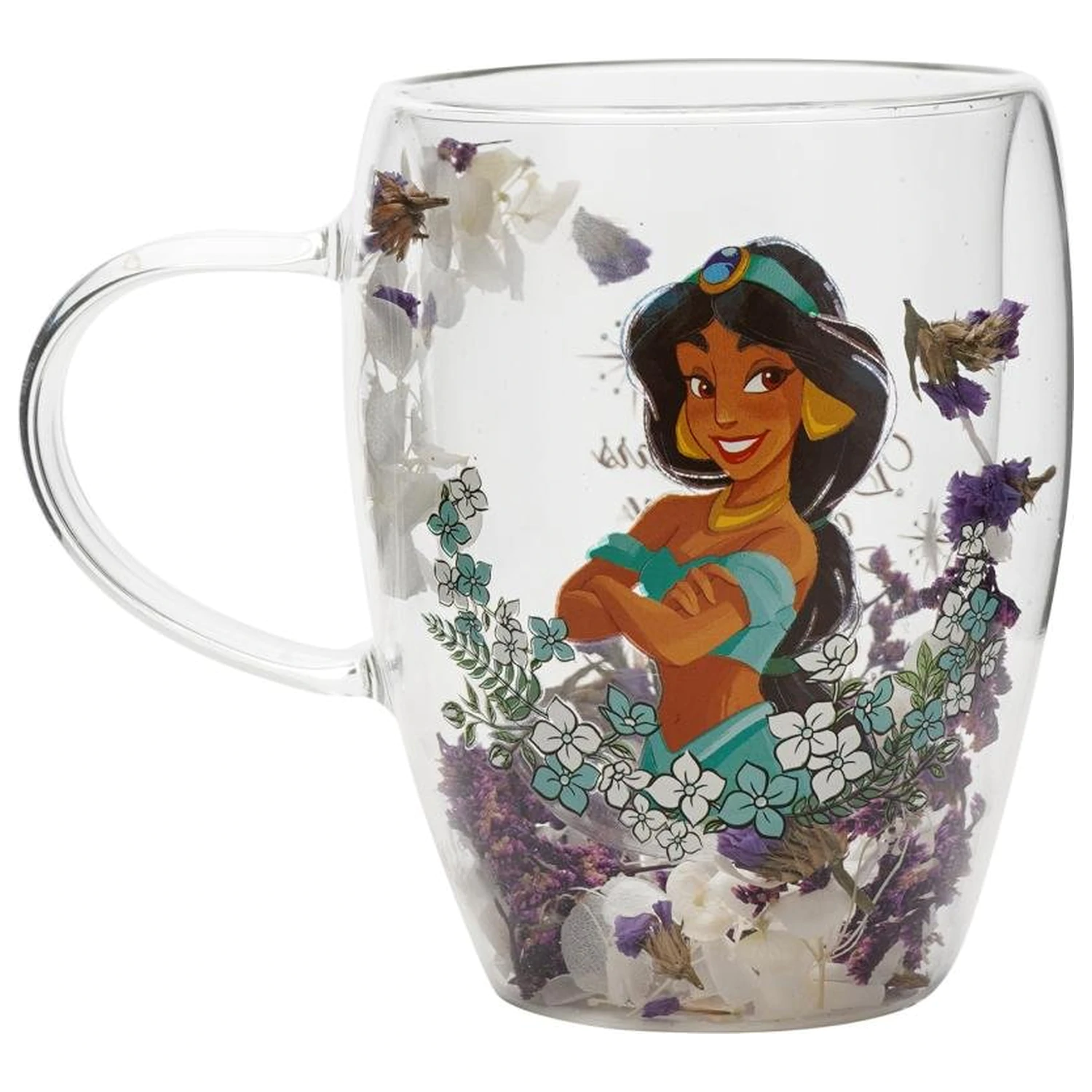 Disney Princess Jasmine staklena čaša sa suhim cvijećem 300 ml fotografija proizvoda
