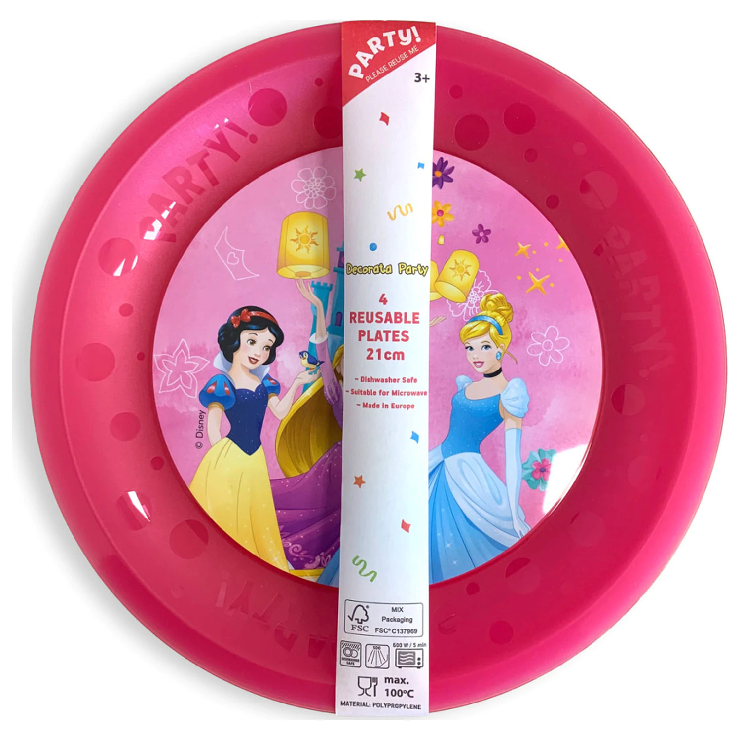Disney Princess Live Your Story mikro premium plastični ravni tanjur set od 4 komada 21 cm fotografija proizvoda
