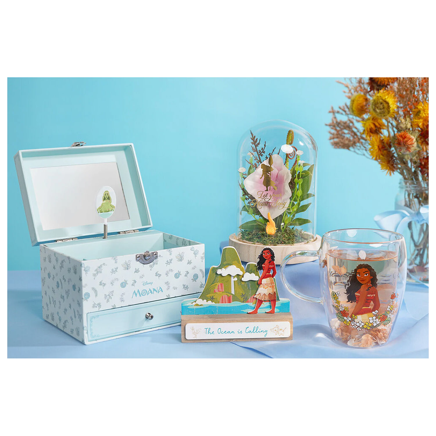 Disney Princess Moana staklena čaša sa suhim cvijećem 300 ml fotografija proizvoda