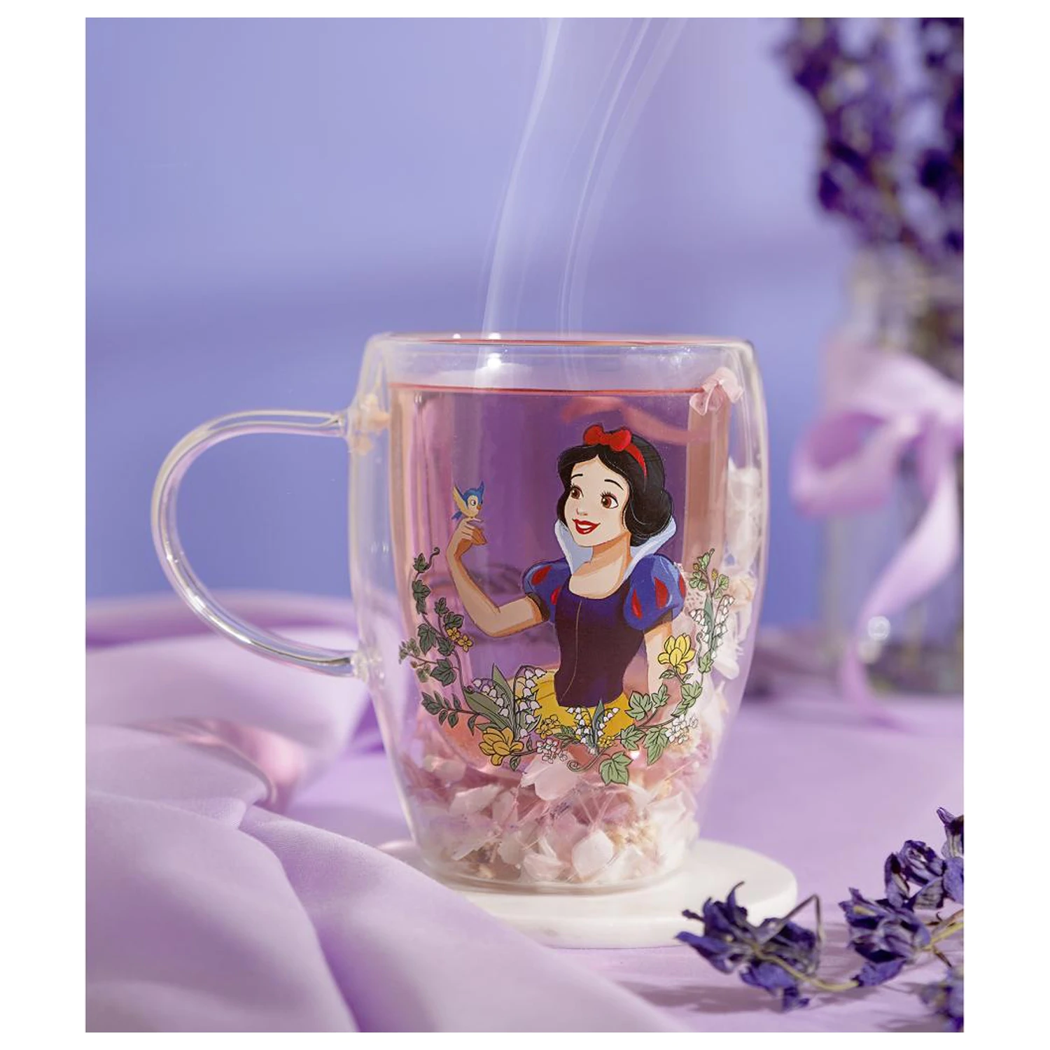 DISNEY PRINCESS Snow White staklena čaša s osušenim cvijećem 300 ml fotografija proizvoda