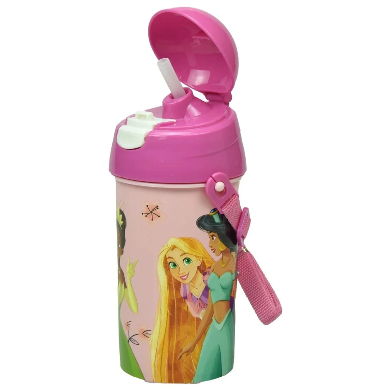 Disney Princesses Spring plastična boca za vodu sa slamkom i vješalicom 500 ml fotografija proizvoda