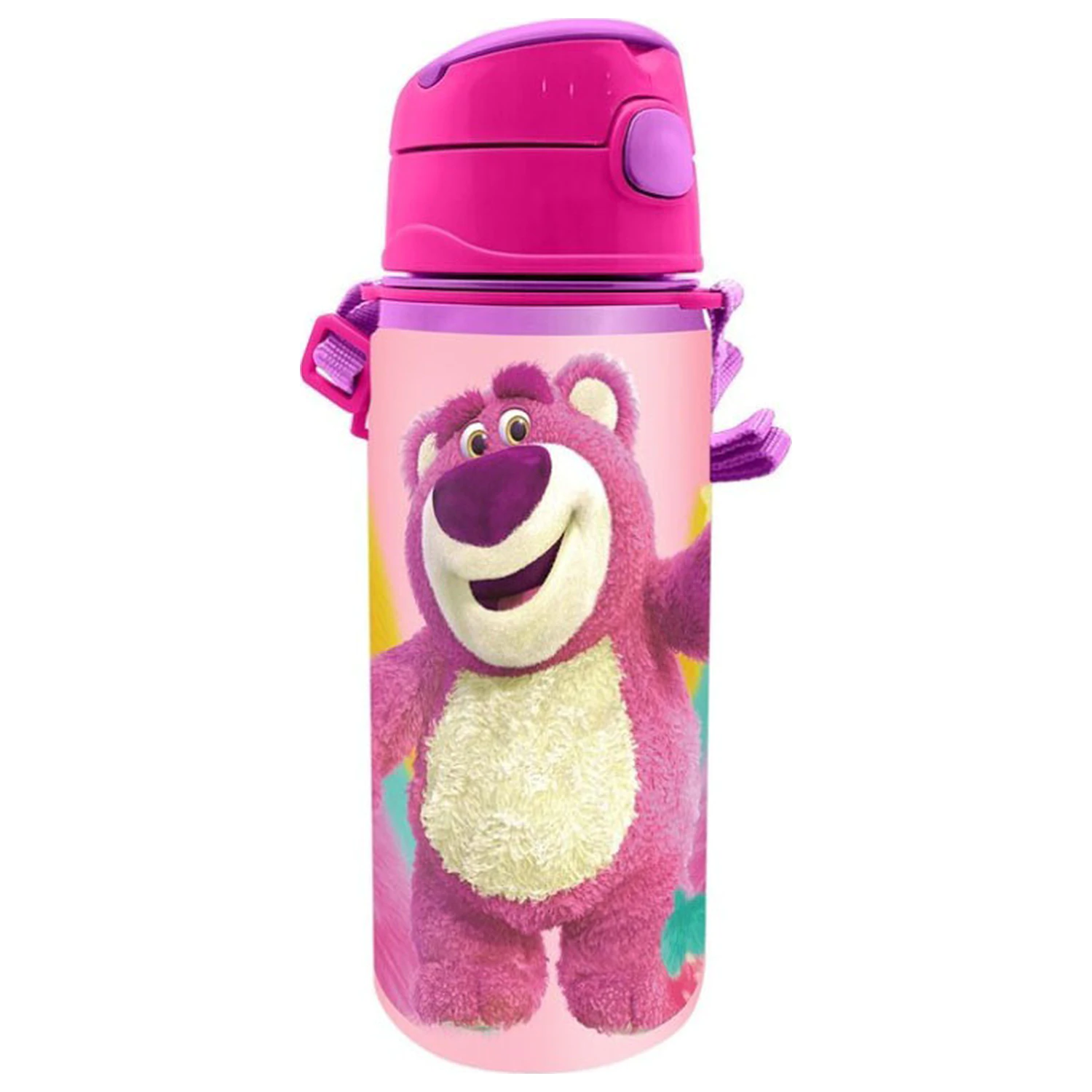 Disney Toy Story Lotso Aluminijska boca za vodu sa slamkom i vezicom 600 ml fotografija proizvoda