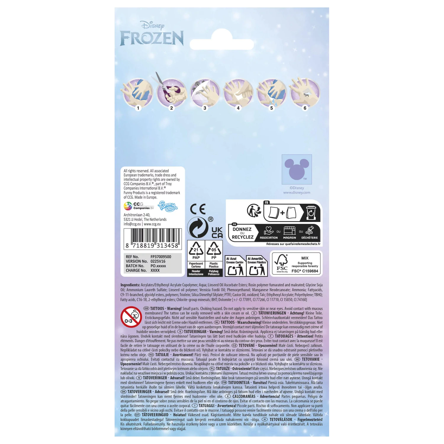 Disney Frozen Adventure Tattoo 12 komada fotografija proizvoda