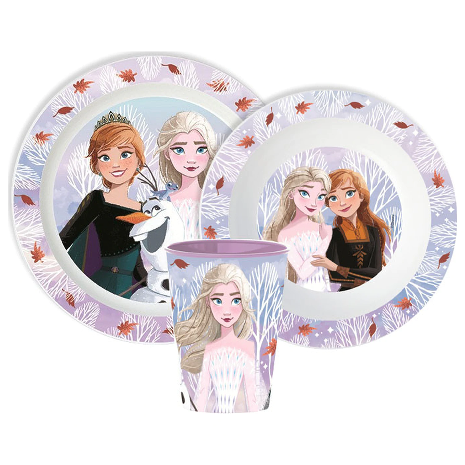 Disney Frozen Autumn Leaves set posuđa za večeru, Micro Plastic set, sa staklom fotografija proizvoda