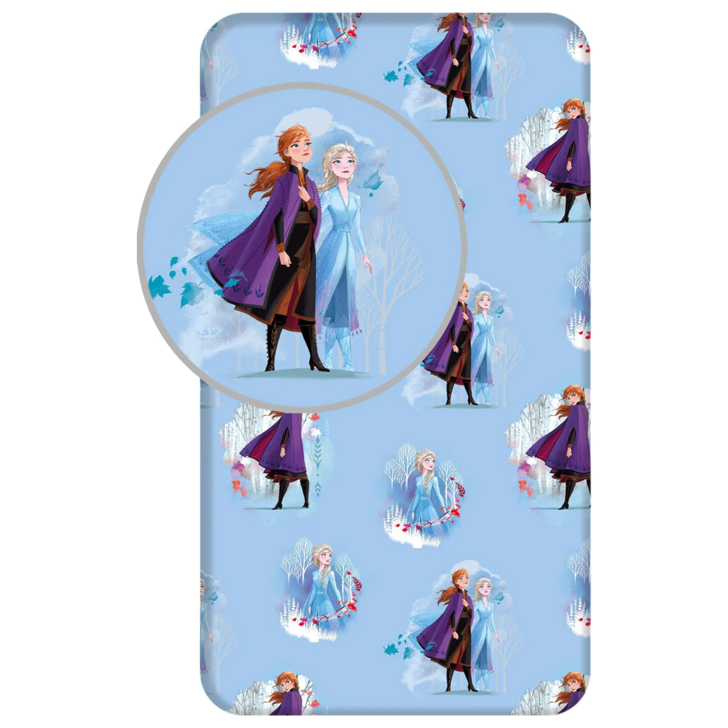 Disney Frozen Blue Leaves navučena plahta 90*200 cm fotografija proizvoda