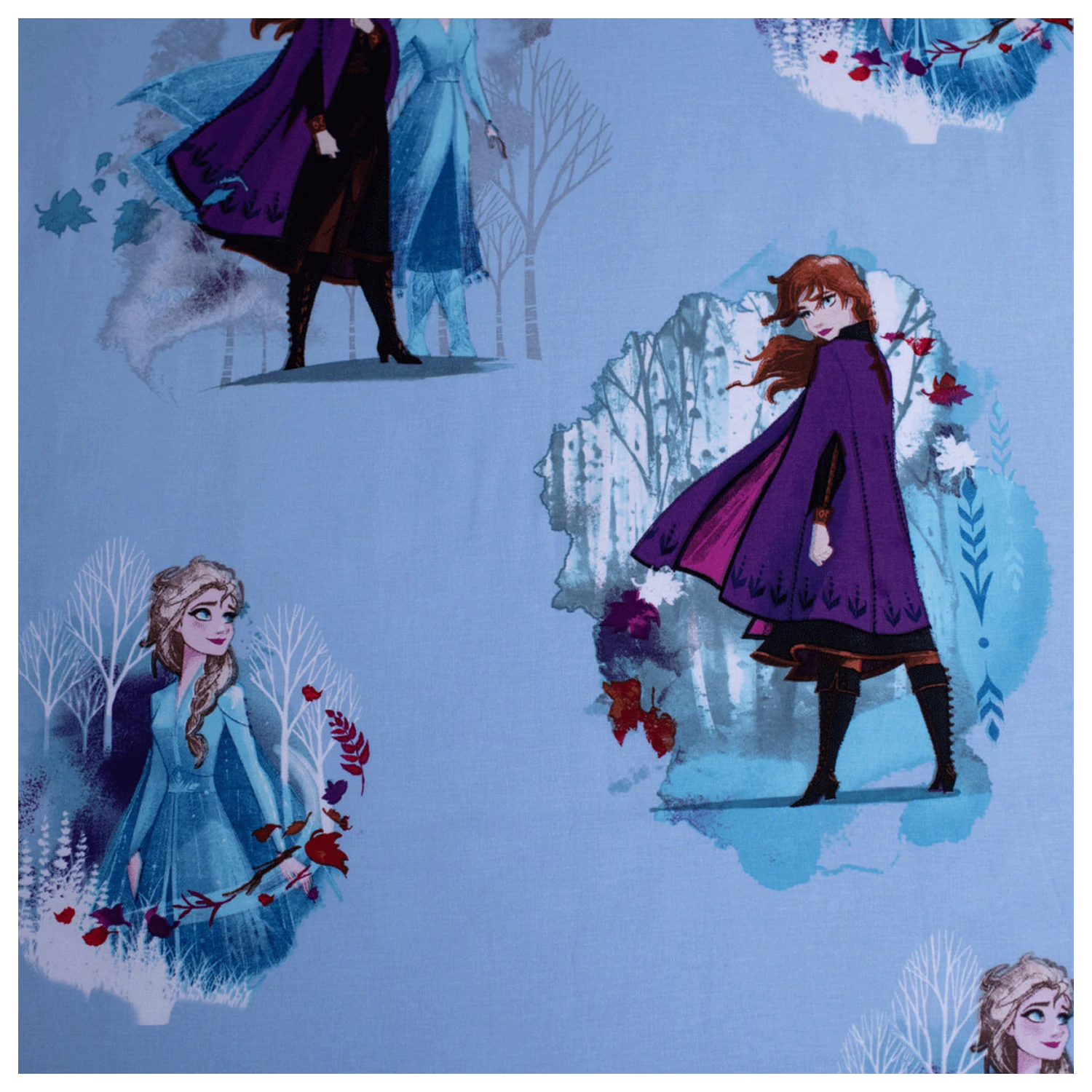 Disney Frozen Blue Leaves navučena plahta 90*200 cm fotografija proizvoda