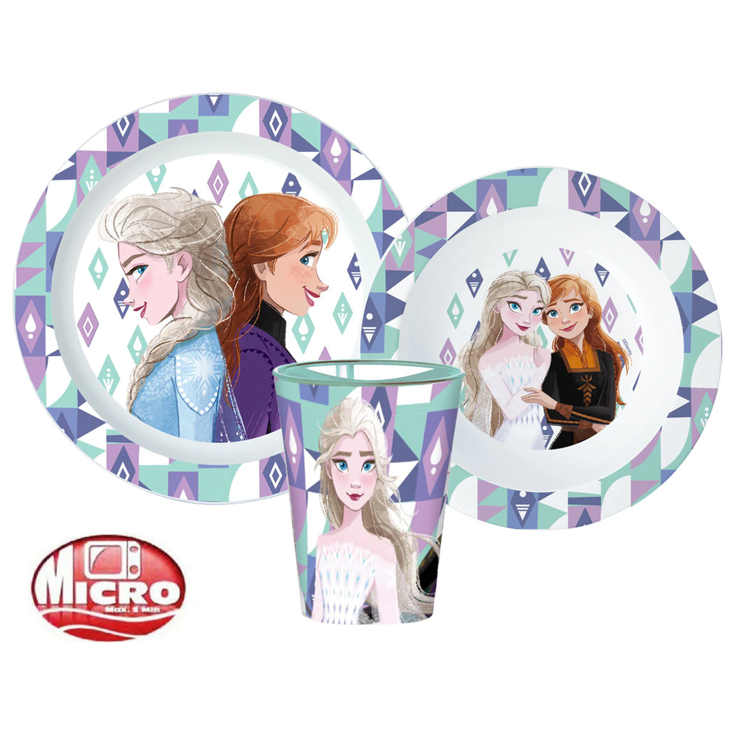 Disney Frozen Ice Magic set posuđa za jelo, Micro Plastic set, s 260 ml staklom fotografija proizvoda
