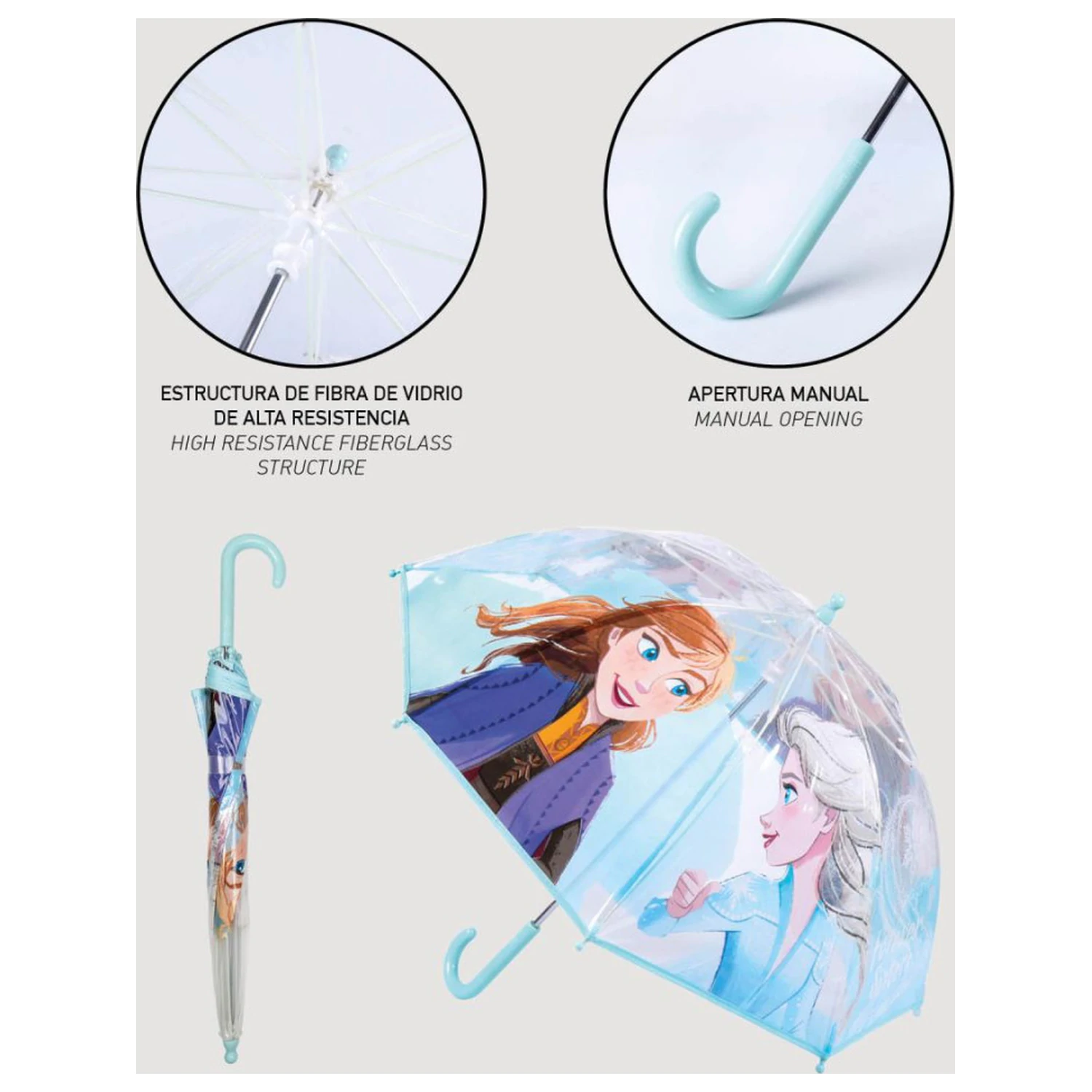 Disney Frozen Icy Drizzle Dječji prozirni kišobran Ø71 cm fotografija proizvoda