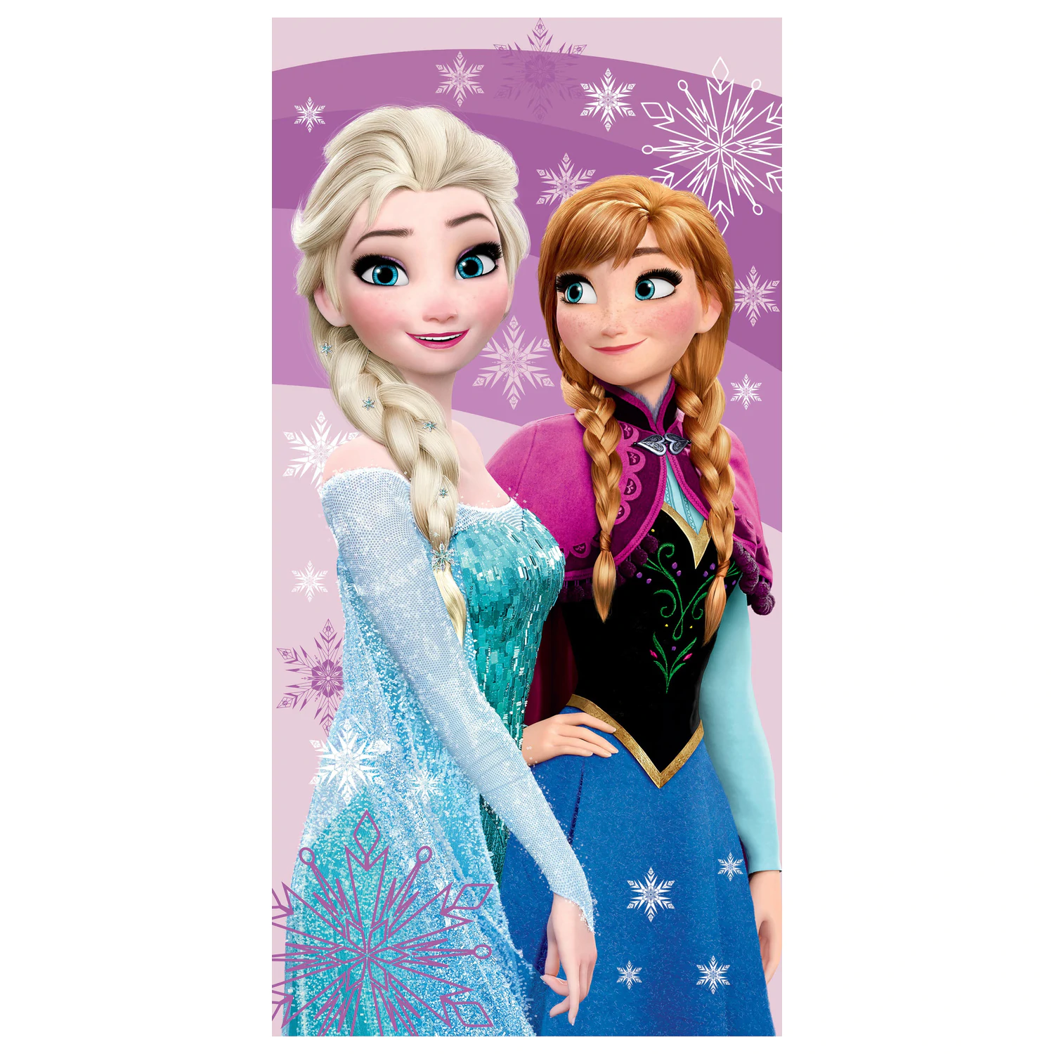 Disney Frozen ružičasto-ljubičasti ručnik 70x140 cm fotografija proizvoda