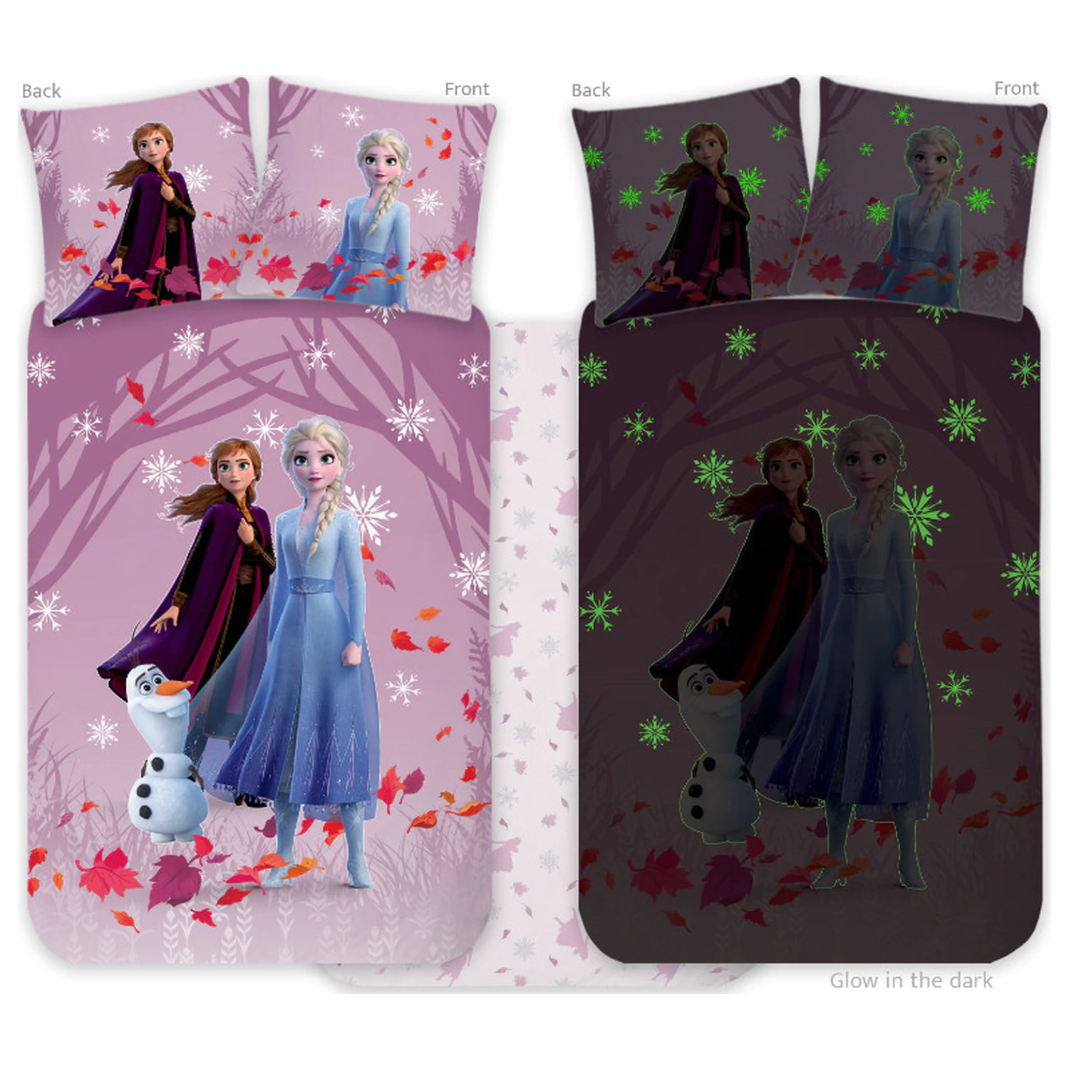 Disney Frozen Purple Glow-in-the-dark dječja, predškolska navlaka za poplun fotografija proizvoda