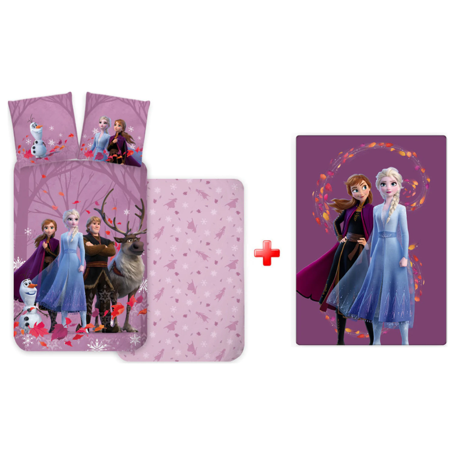 Disney Frozen Ljubičasta navlaka za dječju poplun za malu djecu i set deke od flisa fotografija proizvoda