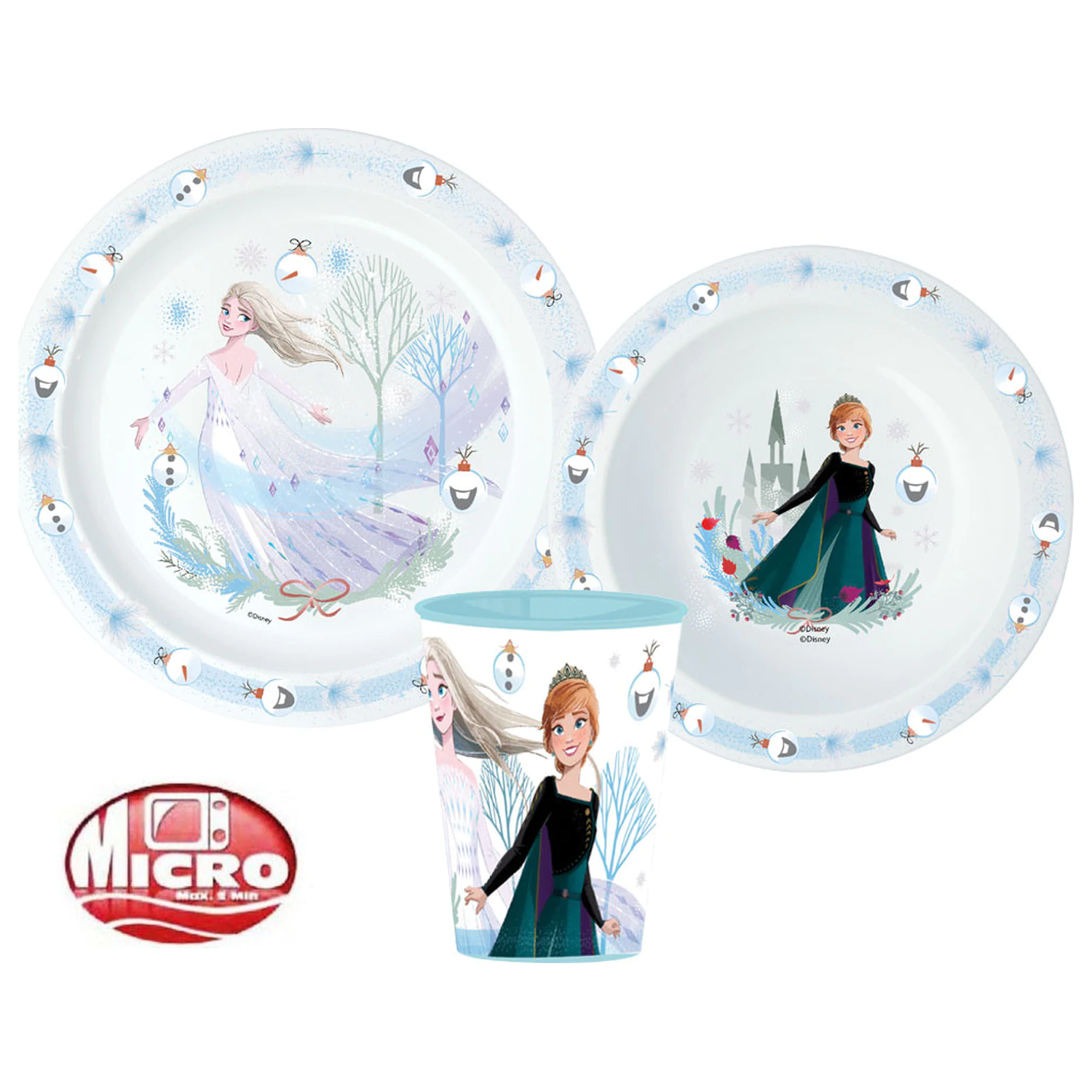 Disney Frozen Royally Cool Christmas Set posuđa za večeru, set mikro plastike, sa šalicom od 260 ml fotografija proizvoda
