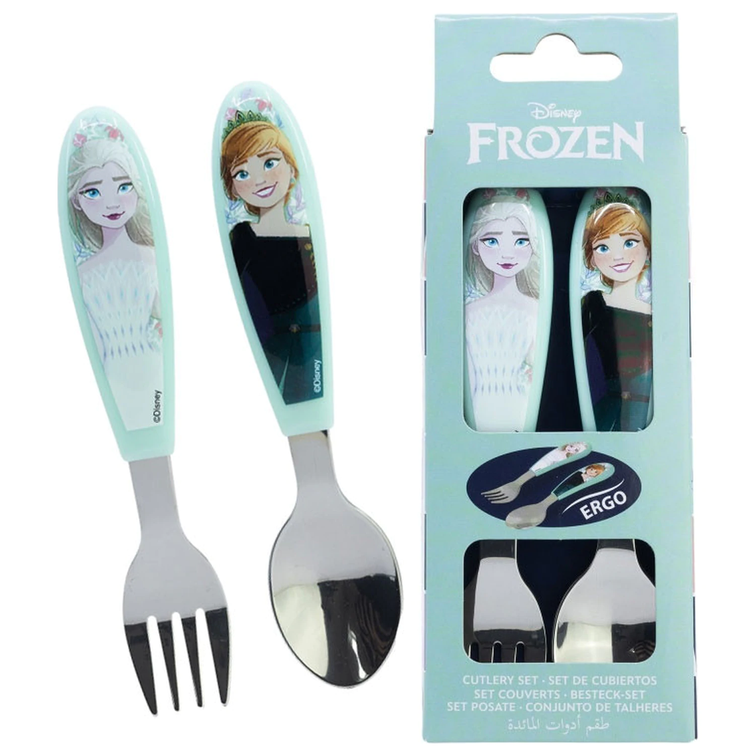 Disney Frozen Snowy Tale Metal Ergo Pribor za jelo Set - 2 komada fotografija proizvoda