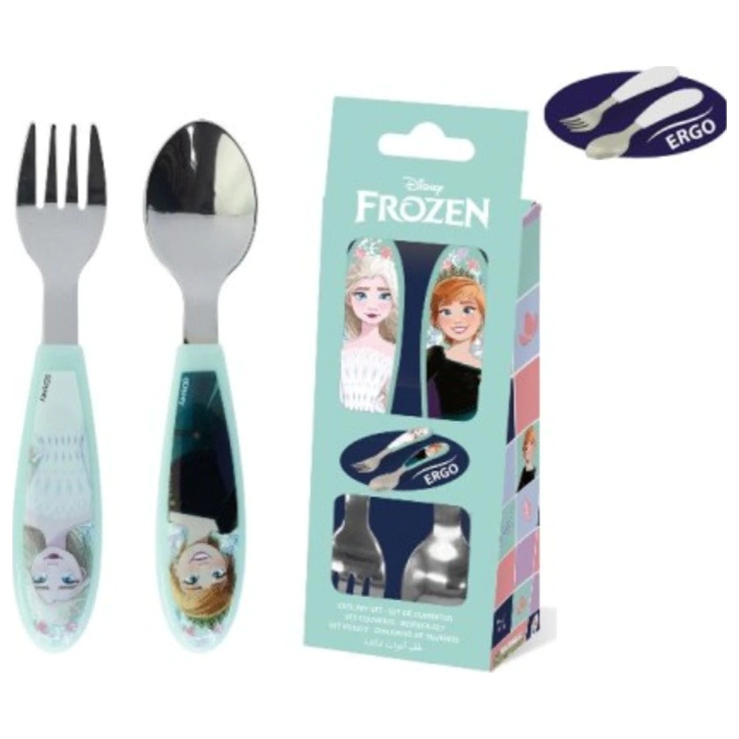 Disney Frozen Snowy Tale Metal Ergo Pribor za jelo Set - 2 komada fotografija proizvoda