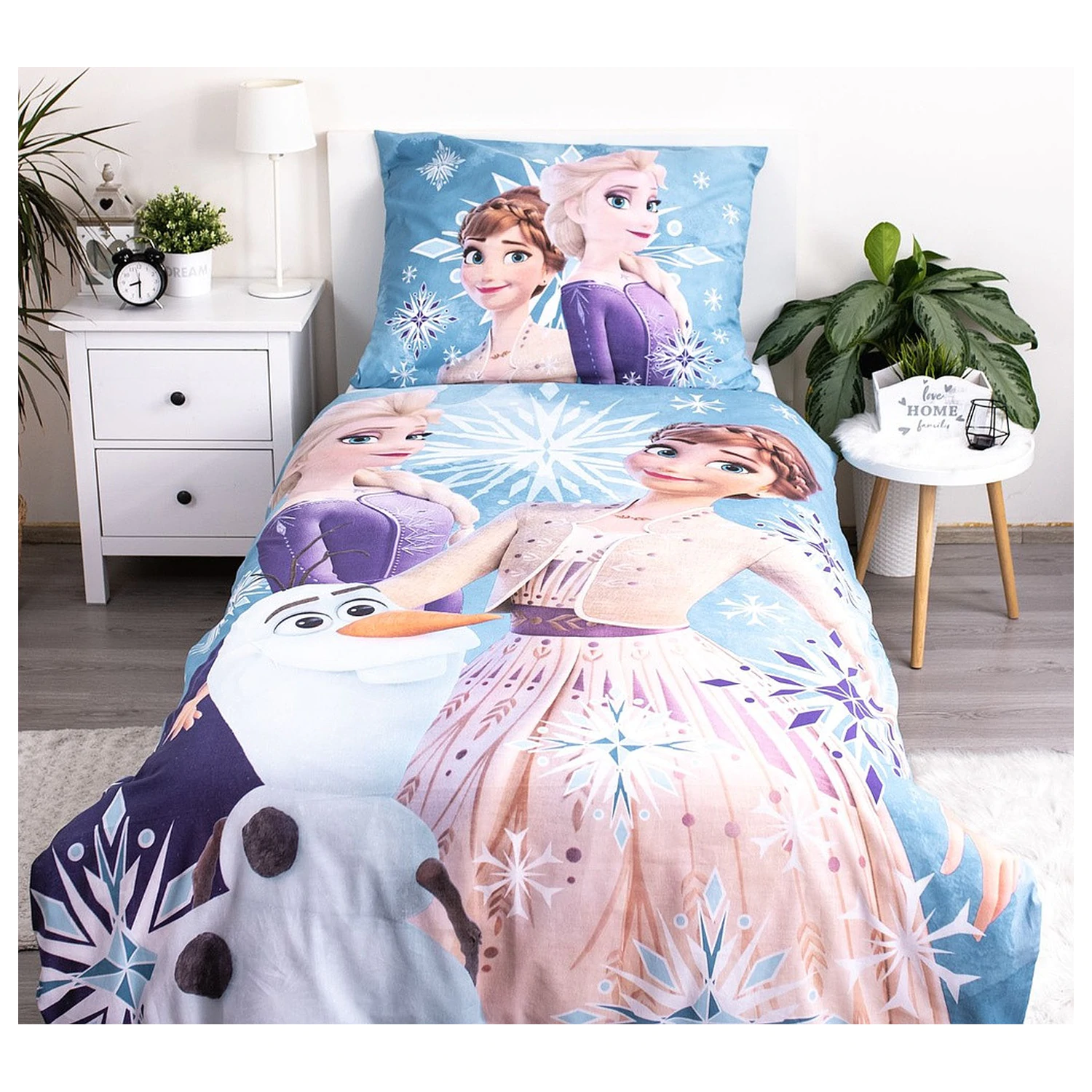 Disney Frozen White Snowflake Dječja navlaka za poplun fotografija proizvoda