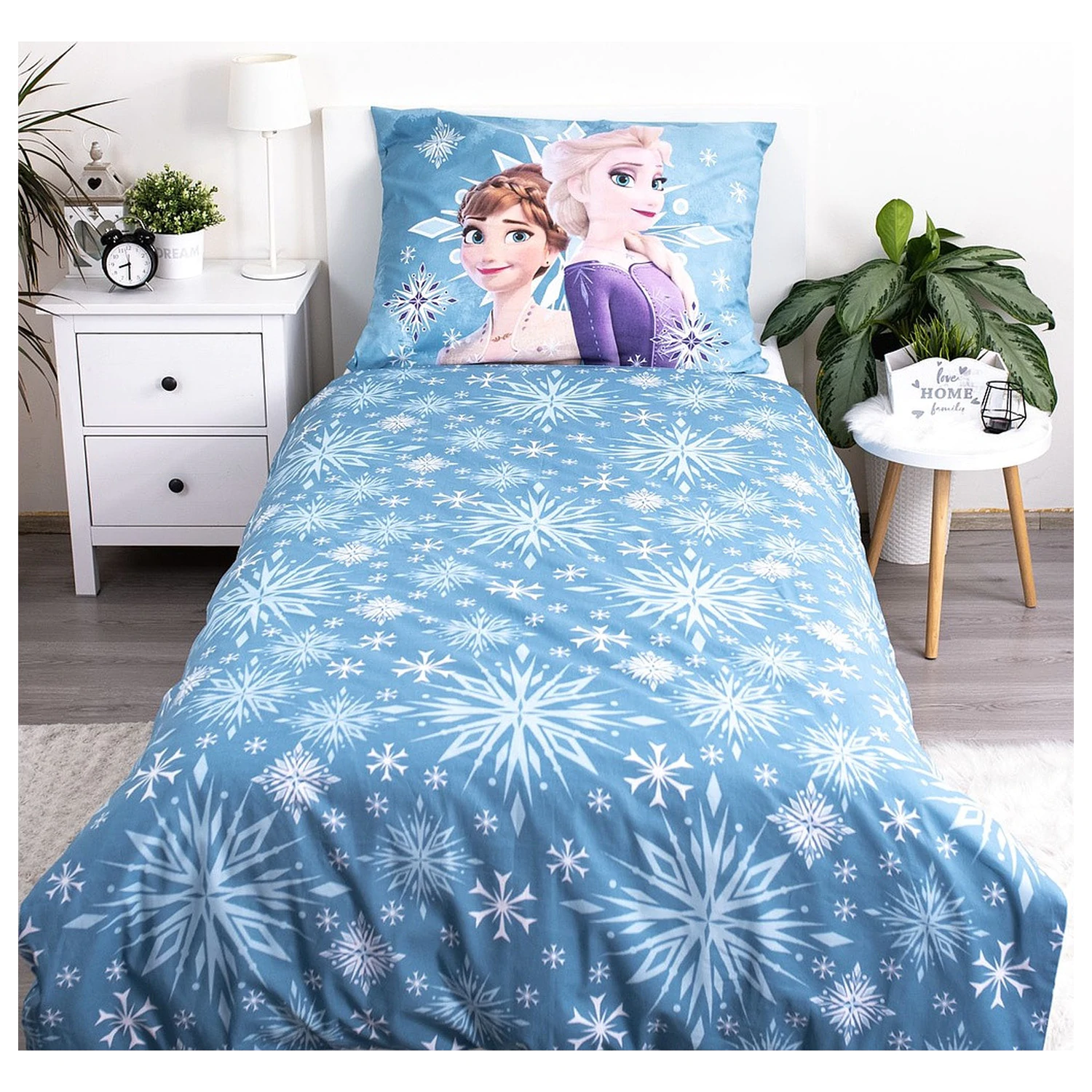 Disney Frozen White Snowflake Dječja navlaka za poplun fotografija proizvoda