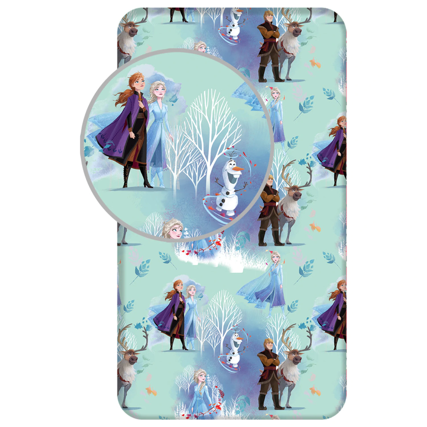 Disney Frozen White Trees Donja plahta s gumicom 90x200 cm fotografija proizvoda