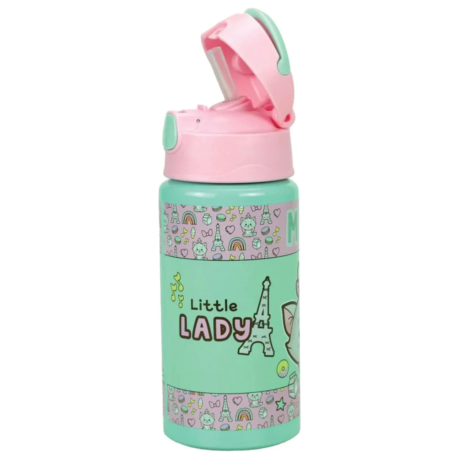 Disney Marie Little Lady aluminijska boca za vodu sa slamkom i vješalicom 500 ml fotografija proizvoda