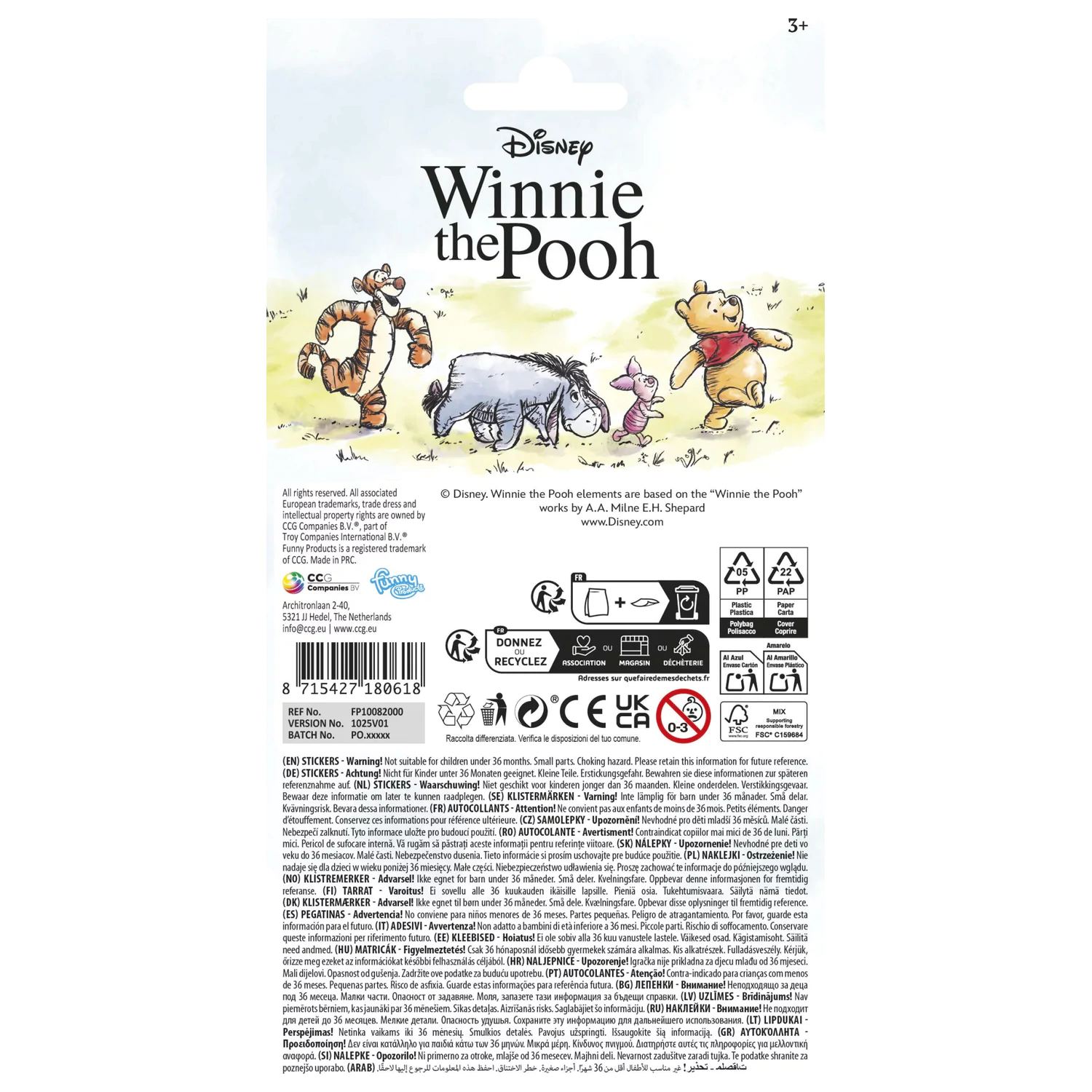 Disney Winnie the Pooh Friends Naljepnica fotografija proizvoda