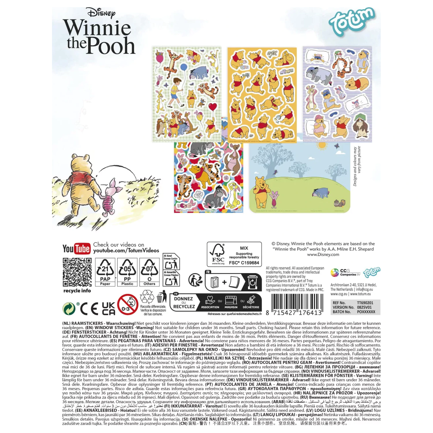 Disney Winnie the Pooh Happy set prozorskih naljepnica fotografija proizvoda