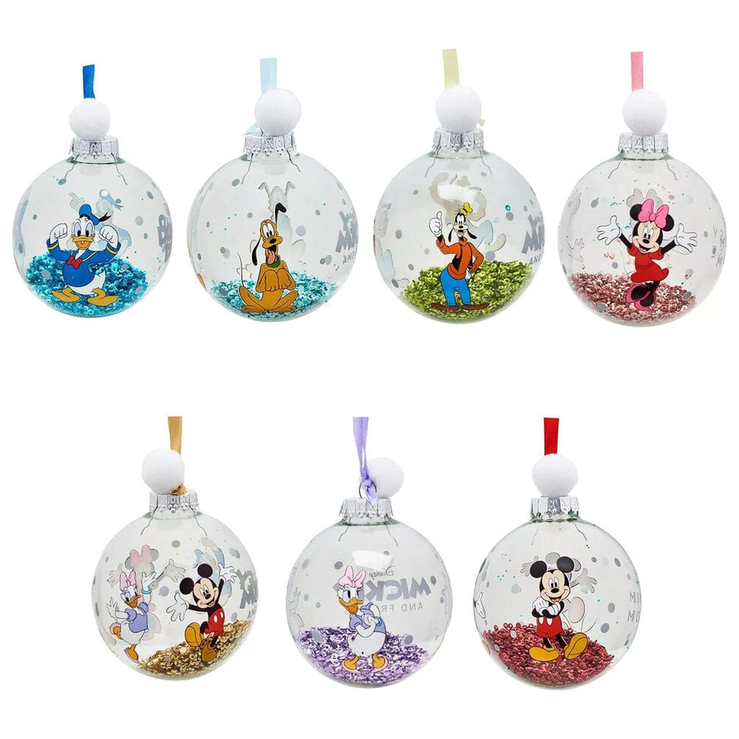 Disney Mickey and Friends Set od 7 božićnih kuglica fotografija proizvoda