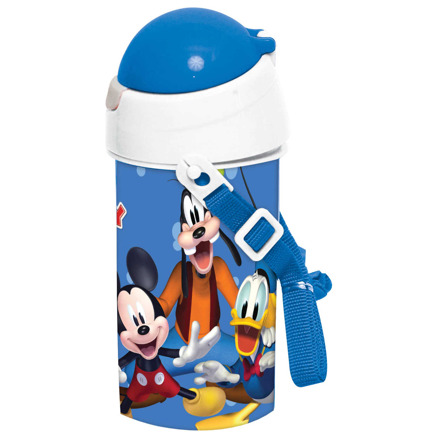 Disney Mickey Plava plastična boca za vodu sa slamkom i vezicom 500 ml fotografija proizvoda