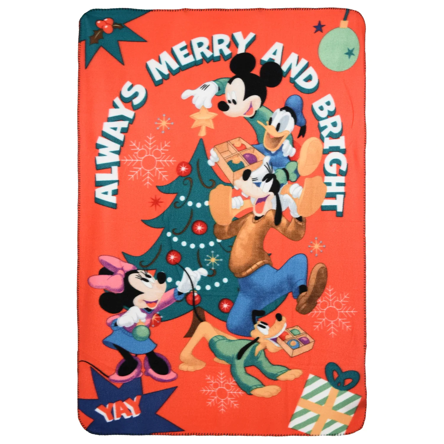 Disney Mickey Bright Christmas deka od flisa 100x150cm fotografija proizvoda