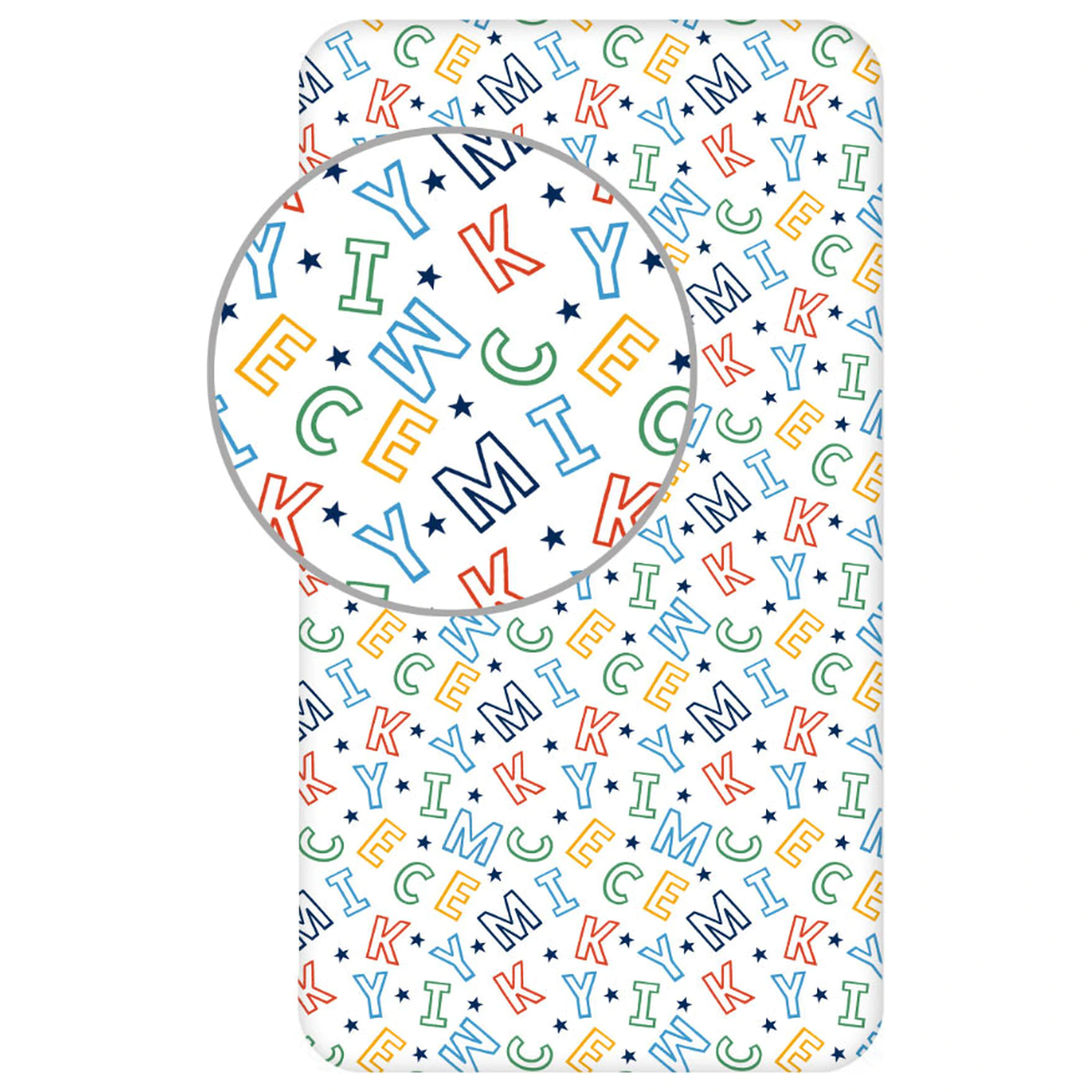 Disney Mickey Letters Fitted plahta 90x200 cm fotografija proizvoda