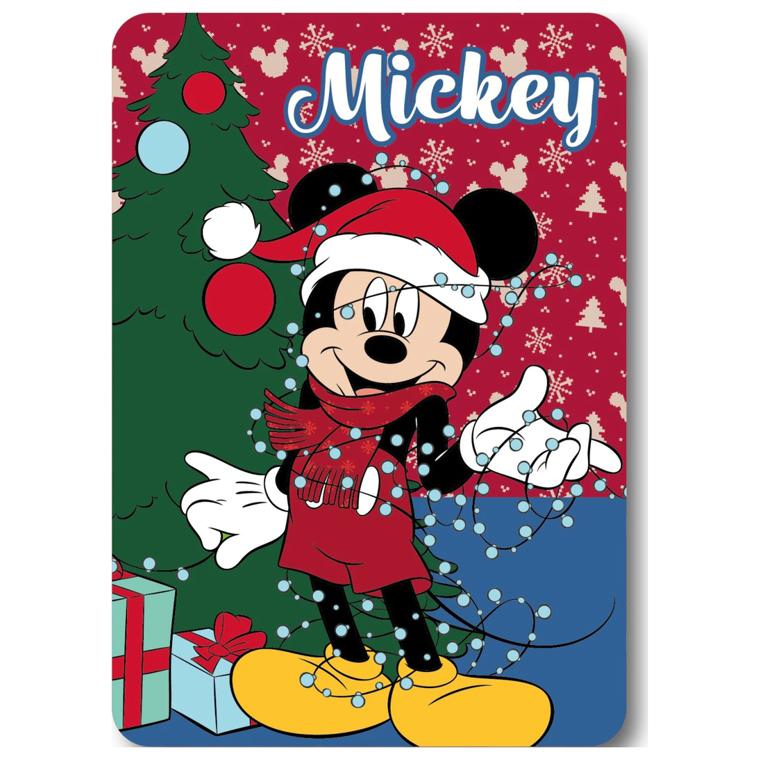Disney Mickey Lights božićna deka od flisa fotografija proizvoda