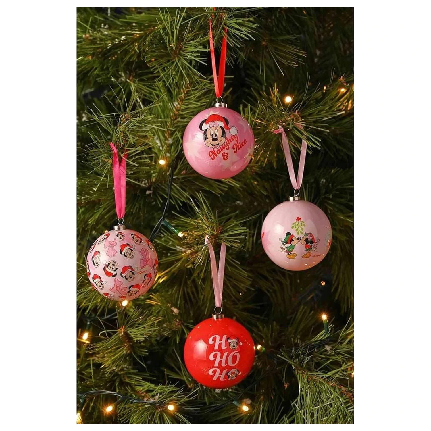 Disney Mickey & Minnie set od 4 božićne kuglice fotografija proizvoda