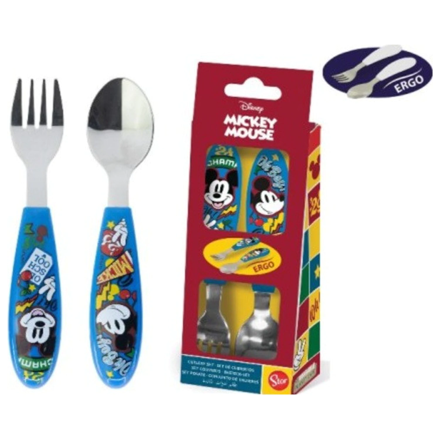 Disney Mickey True Champions Metal Ergo set pribora za jelo - 2 komada fotografija proizvoda