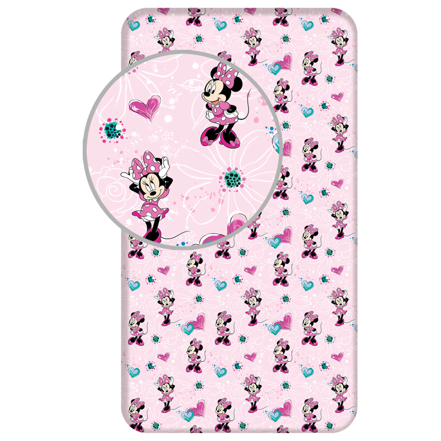 Disney Minnie Flowers donja plahta 90x200 cm fotografija proizvoda