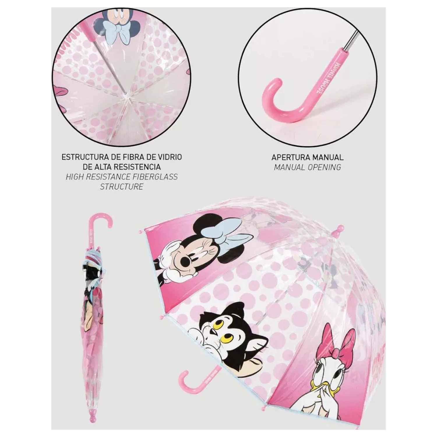 Disney Minnie Mouse Friends Forever dječji prozirni kišobran Ø71 cm fotografija proizvoda