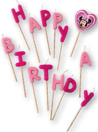 Disney Minnie Happy Birthday svijeća fotografija proizvoda