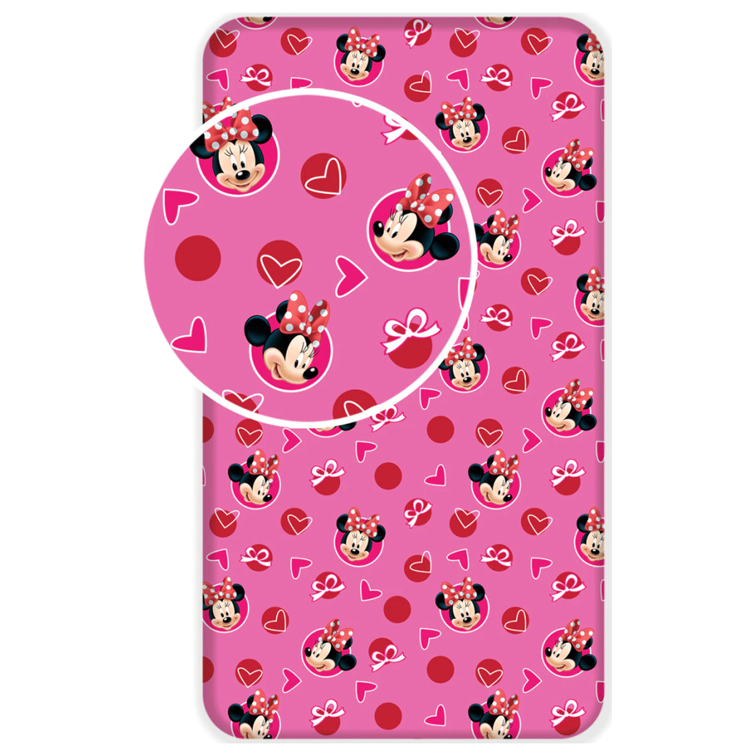 Disney Minnie Hearts prilagođena plahta 90x200 cm fotografija proizvoda