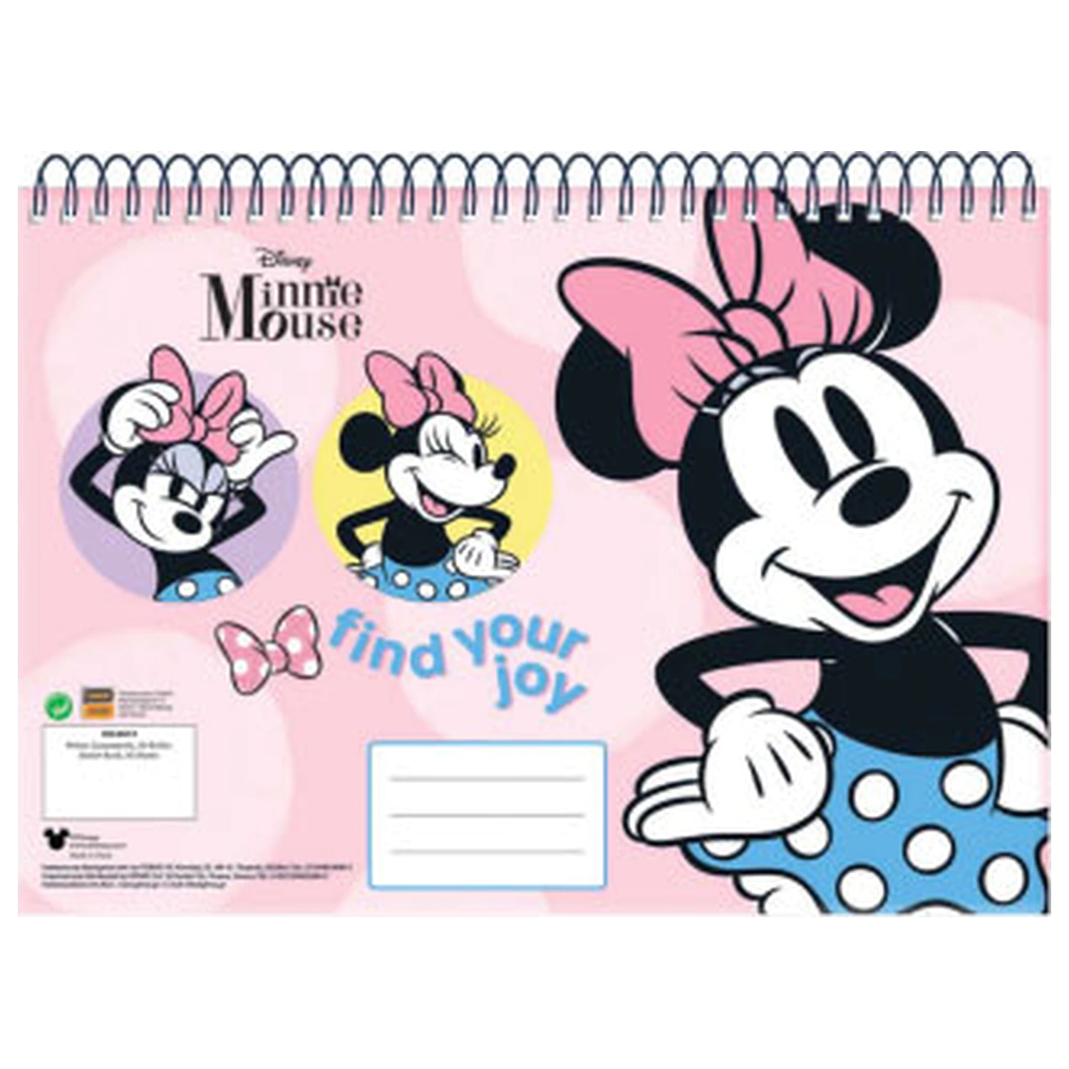 Disney Minnie Joy A/4 spiralna bilježnica za skiciranje s 30 listova fotografija proizvoda