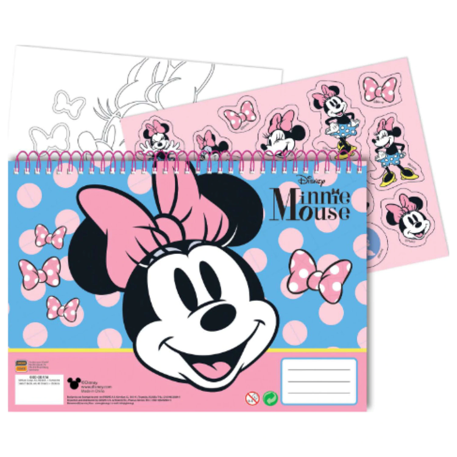 Disney Minnie Joy A/4 Spiralni blok za crtanje, 40 listova sa naljepnicama fotografija proizvoda
