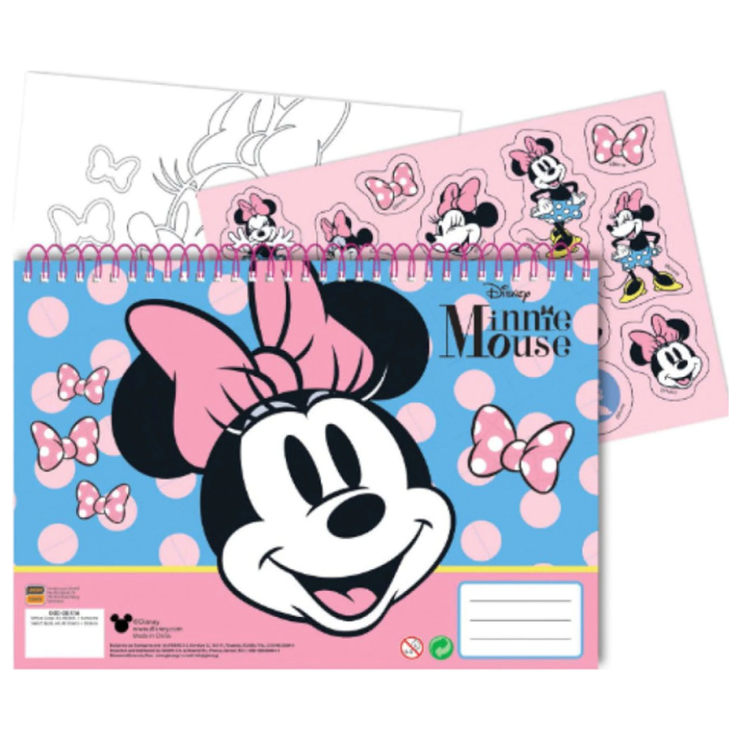 Disney Minnie Joy A/4 Spiralni blok za crtanje, 40 listova sa naljepnicama fotografija proizvoda