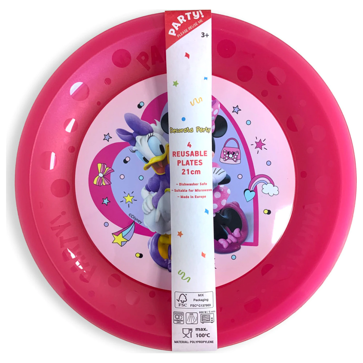 Disney Minnie Junior mikro premium plastični tanjur za jelo set od 4 komada 21 cm fotografija proizvoda