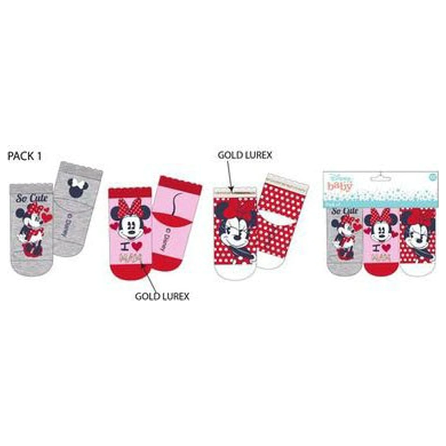 Disney Minnie Love Mom dječje čarape 0-6 mjeseci fotografija proizvoda