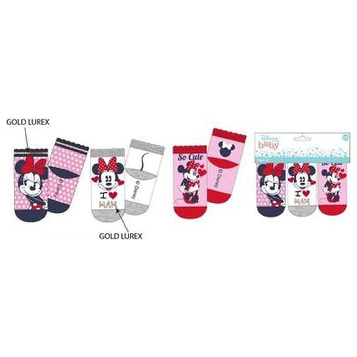 Disney Minnie Love Mam ružičaste bebi čarape 6-12 mjeseci fotografija proizvoda