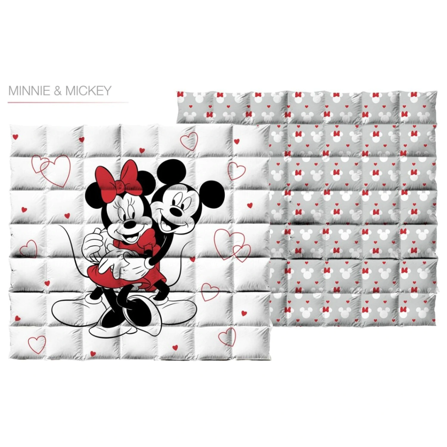 Disney Minnie Mickey Love prošiveni pokrivač za krevet, poplun 240x220cm fotografija proizvoda